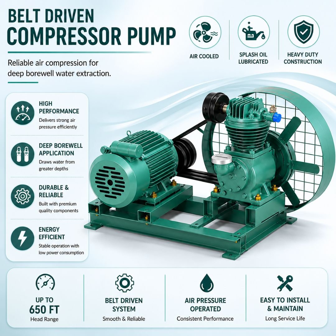 Belt Driven Borewell Compressor Pump - Image 2