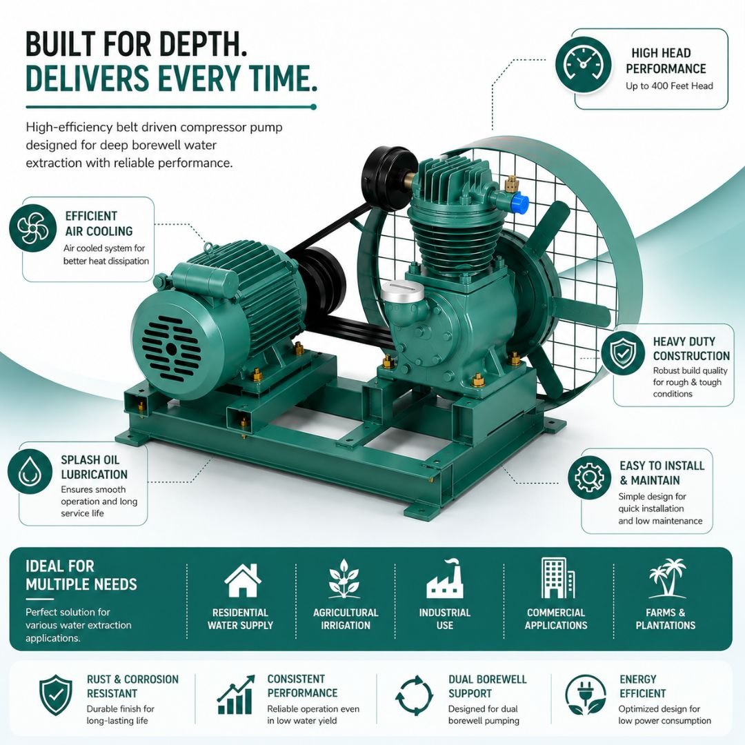 Belt Driven Borewell Compressor Pump - Image 4